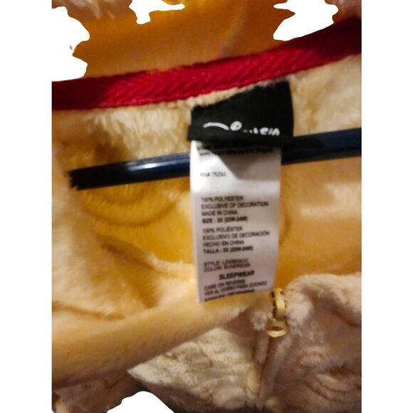 Winnie the Pooh Disney 3X One Piece Zip Fleece Hood Costume PJs Onesie - Picture 3 of 4